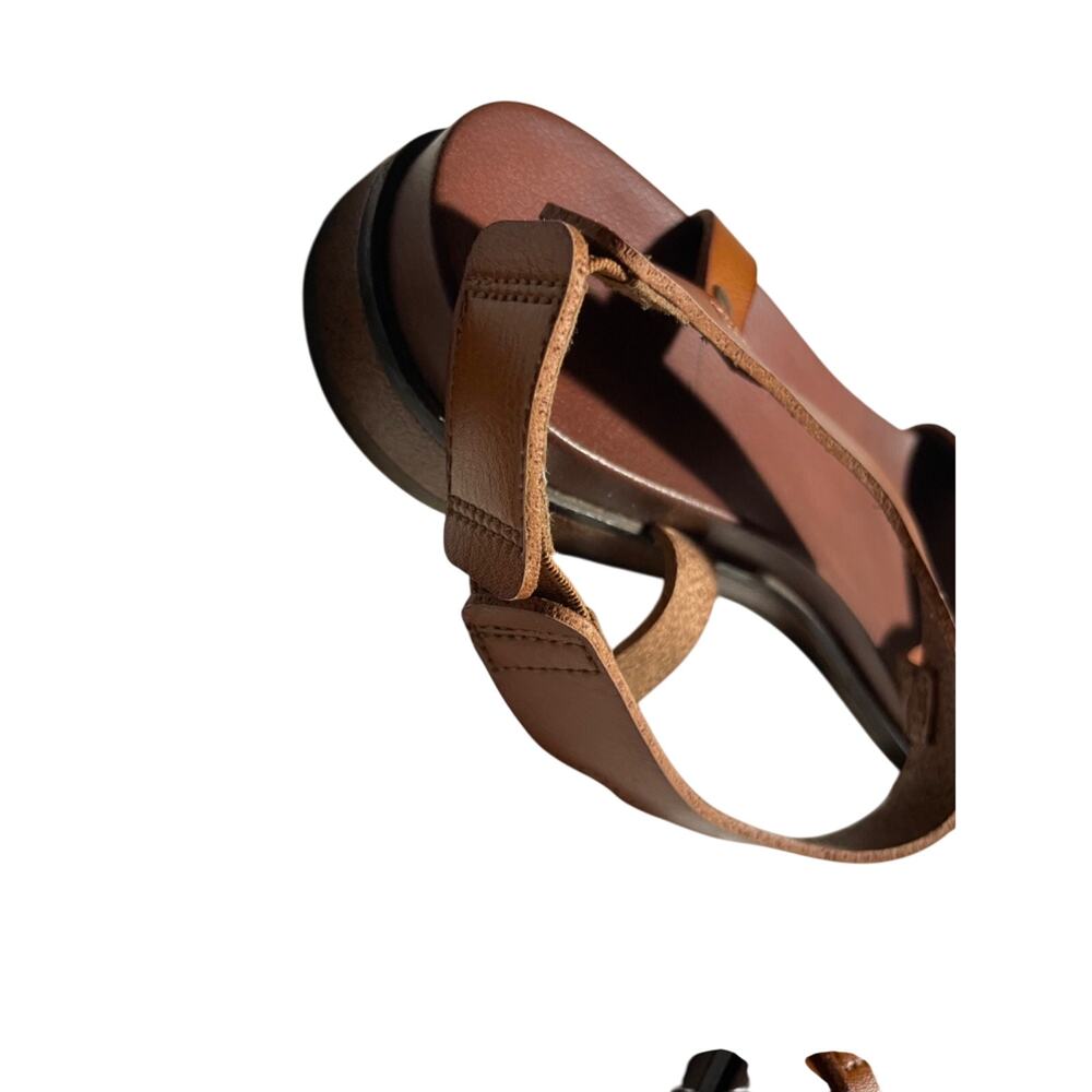 Lauren Blakwell Brown Leather Women's Slip-On Stretchy Back Sandals Size 8M - Picture 8 of 10